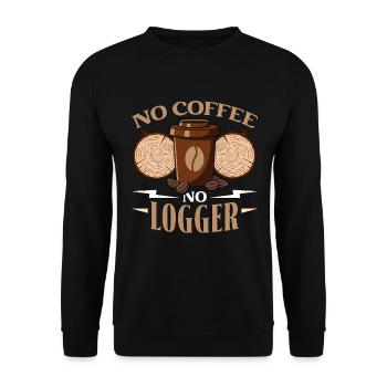 Logging No Coffee No Arborist Coffee Lover Logger - Unisex Sweatshirt - black - Front - Alina (178cm) & Michal (187cm)