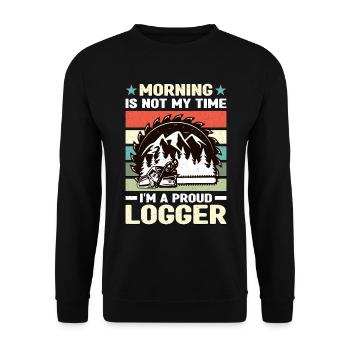 Logging Morning Is Not My Time I'm Cabinet Maker - Unisex Sweatshirt - black - Front - Alina (178cm) & Michal (187cm)