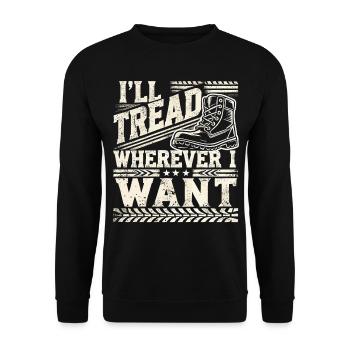 Bold Hiking Boot Tread Design for Adventure Seeker - Unisex Sweatshirt - black - Front - Alina (178cm) & Michal (187cm)