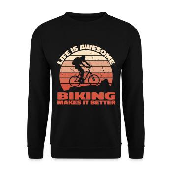 La vie est géniale, le vélo la rend meilleure - Bike Spr - Sweat-shirt Unisexe - noir - Devant - Alina (178cm) & Michal (187cm)