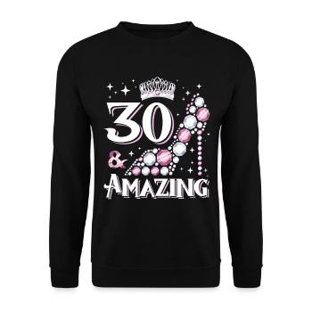 Stylish shoe design for women's 30th birthday - Unisex Sweatshirt - black - Front - Alina (178cm) & Michal (187cm)
