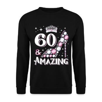 Stylish shoe design for women's 60th birthday - Unisex Sweatshirt - black - Front - Alina (178cm) & Michal (187cm)