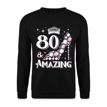 Stylish shoe design for women's 80th birthday - Unisex Sweatshirt - black - Front - Alina (178cm) & Michal (187cm)