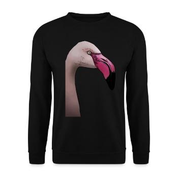 Flamingo - design d’animal oiseau - Sweat-shirt Unisexe - noir - Devant - Alina (178cm) & Michal (187cm)