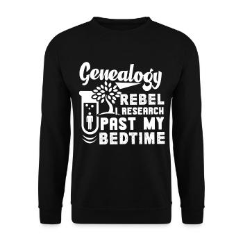 Genealogy Rebel Research Past My Bedtime - Unisex Sweatshirt - black - Front - Alina (178cm) & Michal (187cm)