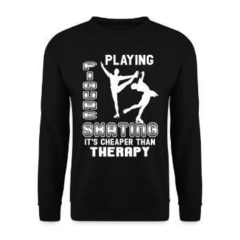 Figure Skating Cheaper Than Therapy - Unisex Sweatshirt - black - Front - Alina (178cm) & Michal (187cm)