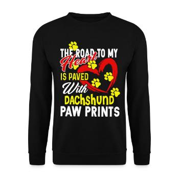 The Road To My Heart Is My Dachshund - Unisex Sweatshirt - black - Front - Alina (178cm) & Michal (187cm)