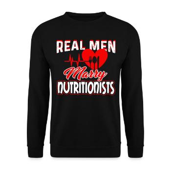 Nutritionist Real Men Marry Nutritionists - Unisex Sweatshirt - black - Front - Alina (178cm) & Michal (187cm)