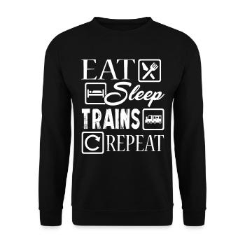 Model Railroader Eat Sleep Trains Repeat - Unisex Sweatshirt - black - Front - Alina (178cm) & Michal (187cm)