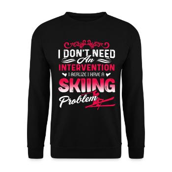 Realize I Have A Skiing Problem - Unisex Sweatshirt - black - Front - Alina (178cm) & Michal (187cm)