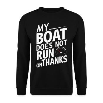 Mein Boot fährt nicht auf Danke" Sarkastischer Humor - Unisex Pullover - Schwarz - Vorne - Alina (178cm) & Michal (187cm)
