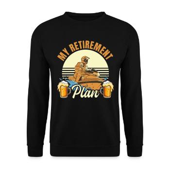 Jetskiing Retirement plan - Jetski Retirement Jets - Unisex Sweatshirt - black - Front - Alina (178cm) & Michal (187cm)