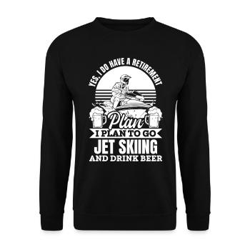 Je prévois de faire du jet ski et de boire de la bière - Funny Jet - Sweat-shirt Unisexe - noir - Devant - Alina (178cm) & Michal (187cm)