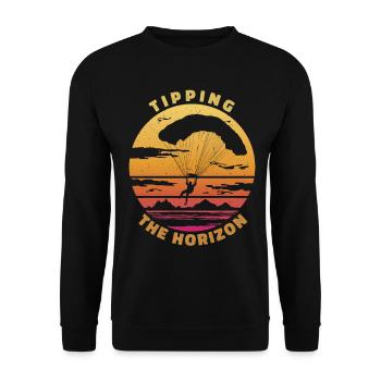 Tipping the Horizon - Paragliding Saying - Unisex Sweatshirt - black - Front - Alina (178cm) & Michal (187cm)