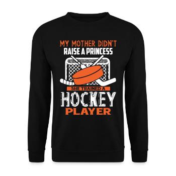 Hockey My Mom Trained A Hockey Player - Unisex Sweatshirt - black - Front - Alina (178cm) & Michal (187cm)