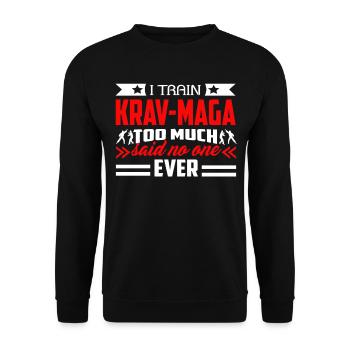 I Train Krav Maga Too Much - Unisex Sweatshirt - black - Front - Alina (178cm) & Michal (187cm)