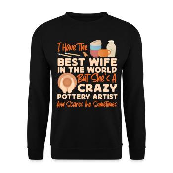 Pottery Ceramics Artist Wife - Unisex Sweatshirt - black - Front - Alina (178cm) & Michal (187cm)