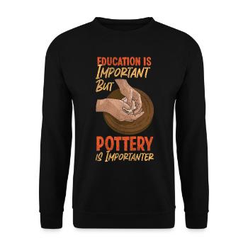 Pottery Ceramics Artist Education - Unisex Pullover - Schwarz - Vorne - Alina (178cm) & Michal (187cm)