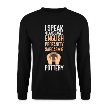 Poterie Céramiste Artiste Je Parle 4 - Sweat-shirt Unisexe - noir - Devant - Alina (178cm) & Michal (187cm)