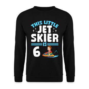 Kids Jetski Rider - This little jet skier is 6 Yea - Unisex Pullover - Schwarz - Vorne - Alina (178cm) & Michal (187cm)