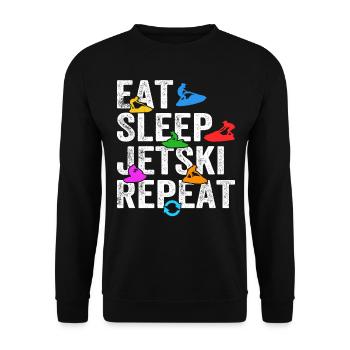 Eat Sleep Jetski Repeat - Amateur de jetski - Sweat-shirt Unisexe - noir - Devant - Alina (178cm) & Michal (187cm)