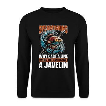 Spearfishing Why Cast A Line Fisherman Freedive - Unisex Pullover - Schwarz - Vorne - Alina (178cm) & Michal (187cm)