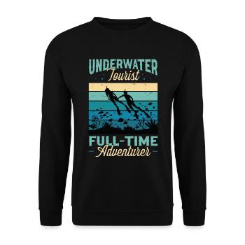 Snorkeling Underwater Tourist Full-Time Swimmer - Unisex Sweatshirt - black - Front - Alina (178cm) & Michal (187cm)