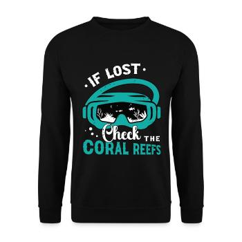 Plongée en apnée en cas de perte Vérifiez le nageur des récifs coralliens - Sweat-shirt Unisexe - noir - Devant - Alina (178cm) & Michal (187cm)