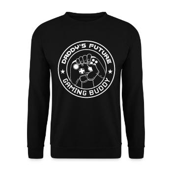 Gamer und Zocker Papas zukünftiger Gaming-Buddy - Unisex Pullover - Schwarz - Vorne - Alina (178cm) & Michal (187cm)