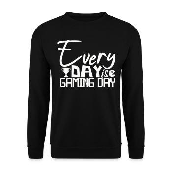 Gaming Gamers Every day is a gaming day - Unisex Sweatshirt - black - Front - Alina (178cm) & Michal (187cm)