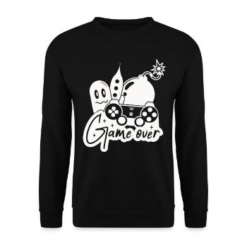 Gaming Gamer Game Over Controller Ghost Bomb - Unisex Sweatshirt - black - Front - Alina (178cm) & Michal (187cm)