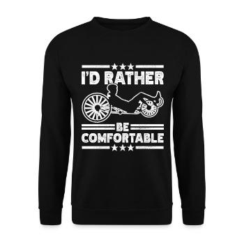 Tricycle couché Liegetrike Liegedreirad - Sweat-shirt Unisexe - noir - Devant - Alina (178cm) & Michal (187cm)
