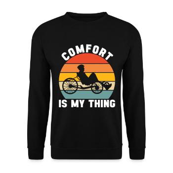 Recumbent Trike Liegetrike Liegedreirad - Unisex Sweatshirt - black - Front - Alina (178cm) & Michal (187cm)