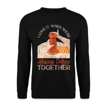 Poterie Céramiste Artiste Amis - Sweat-shirt Unisexe - noir - Devant - Alina (178cm) & Michal (187cm)