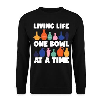 Pottery Ceramics Artist Living - Unisex Pullover - Schwarz - Vorne - Alina (178cm) & Michal (187cm)