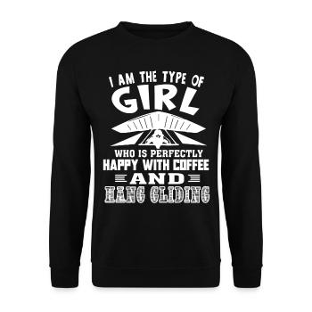 Happy With Coffee And Hang Gliding - Unisex Sweatshirt - black - Front - Alina (178cm) & Michal (187cm)