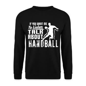 Handball Talk About Handball - Unisex Sweatshirt - black - Front - Alina (178cm) & Michal (187cm)