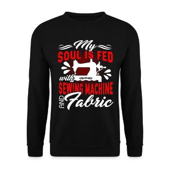 My Soul Is Fed With Sewing Machine And Fabric - Unisex Sweatshirt - black - Front - Alina (178cm) & Michal (187cm)