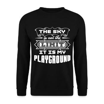 Hang Gliding The Sky Is My Playground - Unisex Sweatshirt - black - Front - Alina (178cm) & Michal (187cm)
