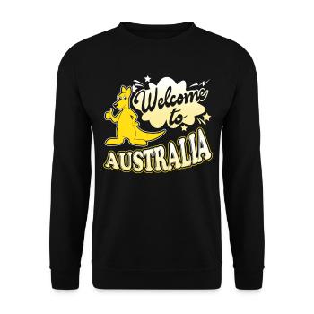Kangaroo Welcome To Australia - Unisex Sweatshirt - black - Front - Alina (178cm) & Michal (187cm)