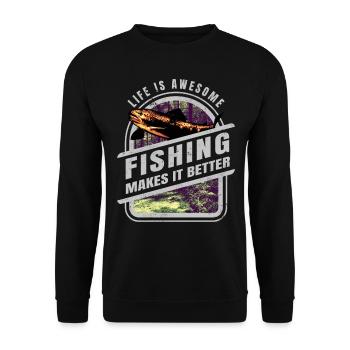 La vie est belle, la pêche la rend meilleure - Angler Spr - Sweat-shirt Unisexe - noir - Devant - Alina (178cm) & Michal (187cm)