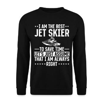 Funny Jetski Rider - I am the best jet skier - Unisex Pullover - Schwarz - Vorne - Alina (178cm) & Michal (187cm)