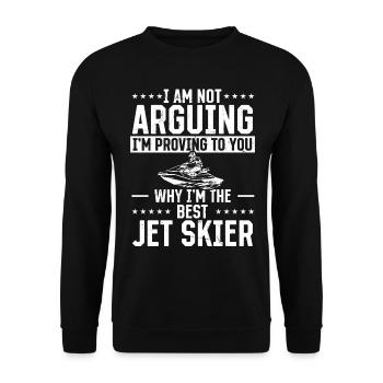Funny Jetski - I'm proving to you why I'm the best - Unisex Sweatshirt - black - Front - Alina (178cm) & Michal (187cm)