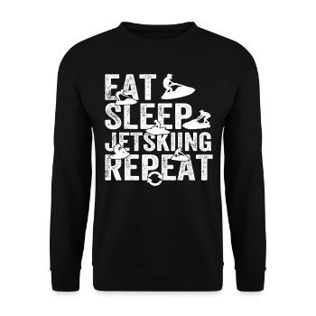 Funny Jetski Racing - Eat Sleep Jet skiing Repeat - Unisex Pullover - Schwarz - Vorne - Alina (178cm) & Michal (187cm)