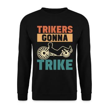 Recumbent Trike Liegetrike Liegedreirad - Unisex Pullover - Schwarz - Vorne - Alina (178cm) & Michal (187cm)
