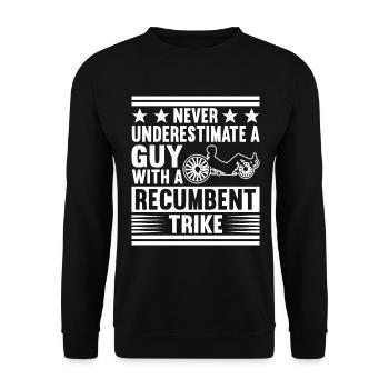 Recumbent Trike Liegetrike Liegedreirad - Unisex Pullover - Schwarz - Vorne - Alina (178cm) & Michal (187cm)