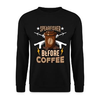Chasseur sous-marin avant le café Snorkeling Amateur de café - Sweat-shirt Unisexe - noir - Devant - Alina (178cm) & Michal (187cm)