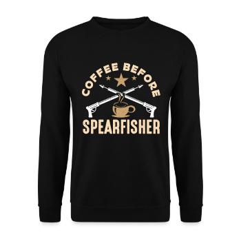 Café de chasse sous-marine avant l’apnée Amateur de café - Sweat-shirt Unisexe - noir - Devant - Alina (178cm) & Michal (187cm)