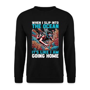 Snorkeling When I Slip Into The Marine Biologist - Unisex Pullover - Schwarz - Vorne - Alina (178cm) & Michal (187cm)