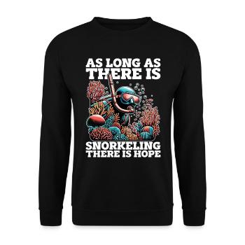 Snorkeling As Long As There Is Marine Biologist - Unisex Sweatshirt - black - Front - Alina (178cm) & Michal (187cm)